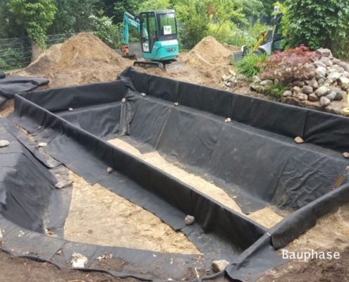 Schwimmteich – Bauphase