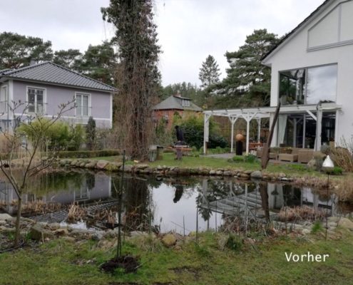 Garten mit Teich – Vorherbild