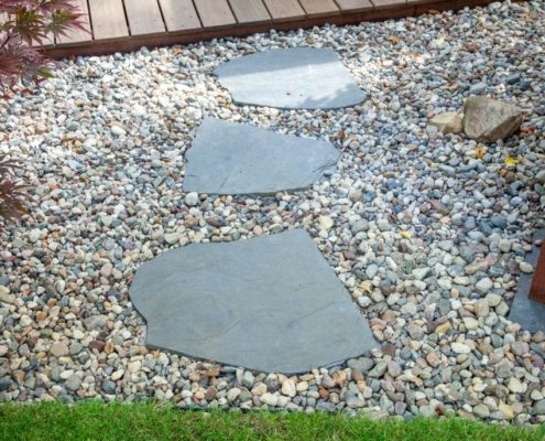 Materialkombination beim Wegebau